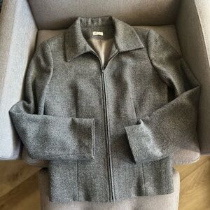 Classic Gray Herringbone Women's Blazer